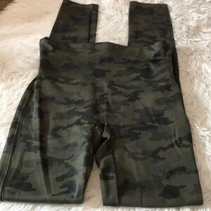 SPANX Faux Leather Camo Leggings